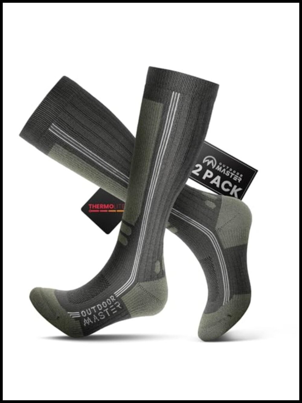 Thermolite Merino Wool Ski Socks Compression Over-the-Calf Thermal